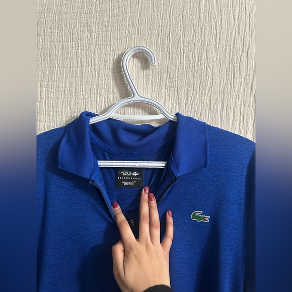 Lacoste Men's Blue Zip up Polo Shirt sz L - Picture 3 of 3